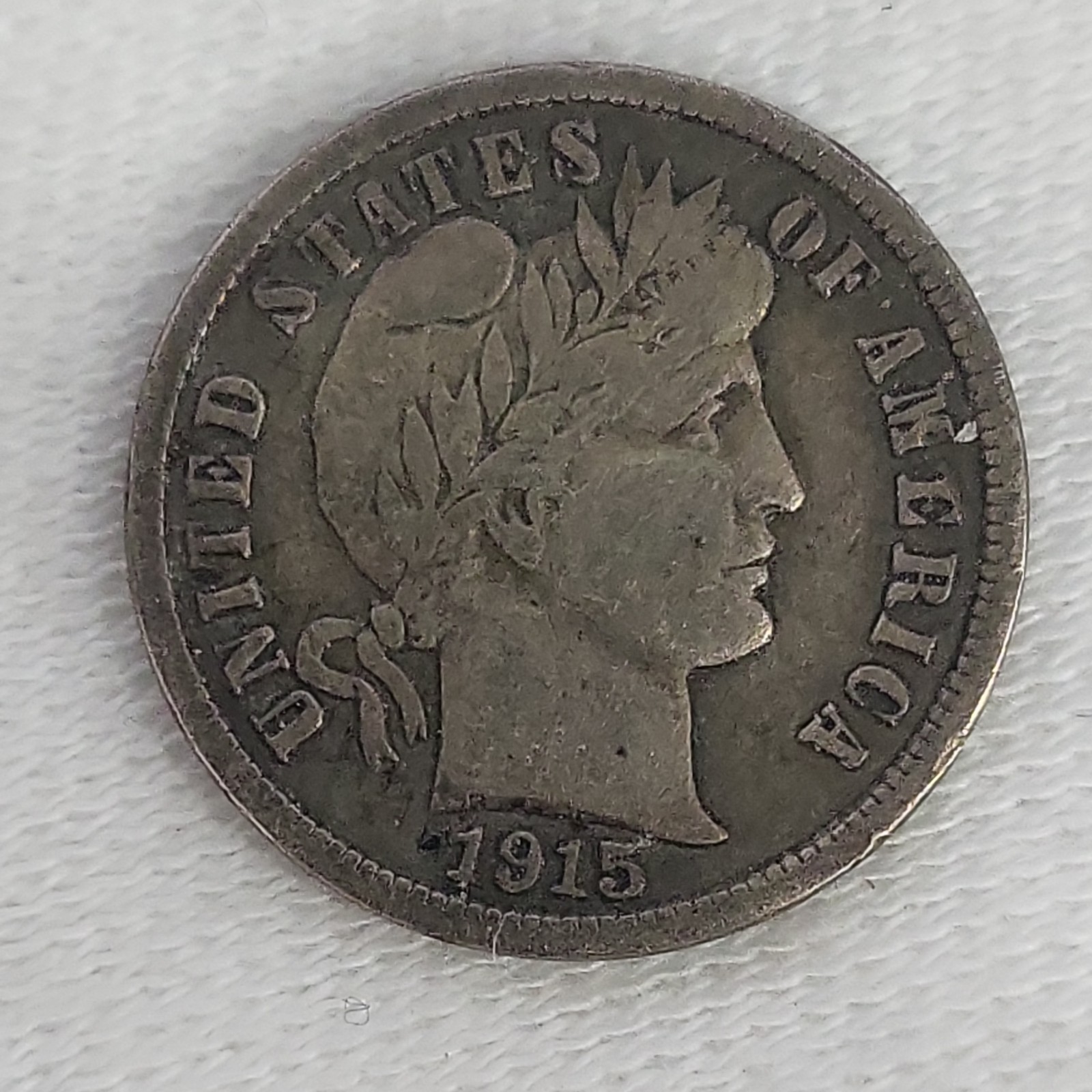 1915 S Barber Dime in VF Condition