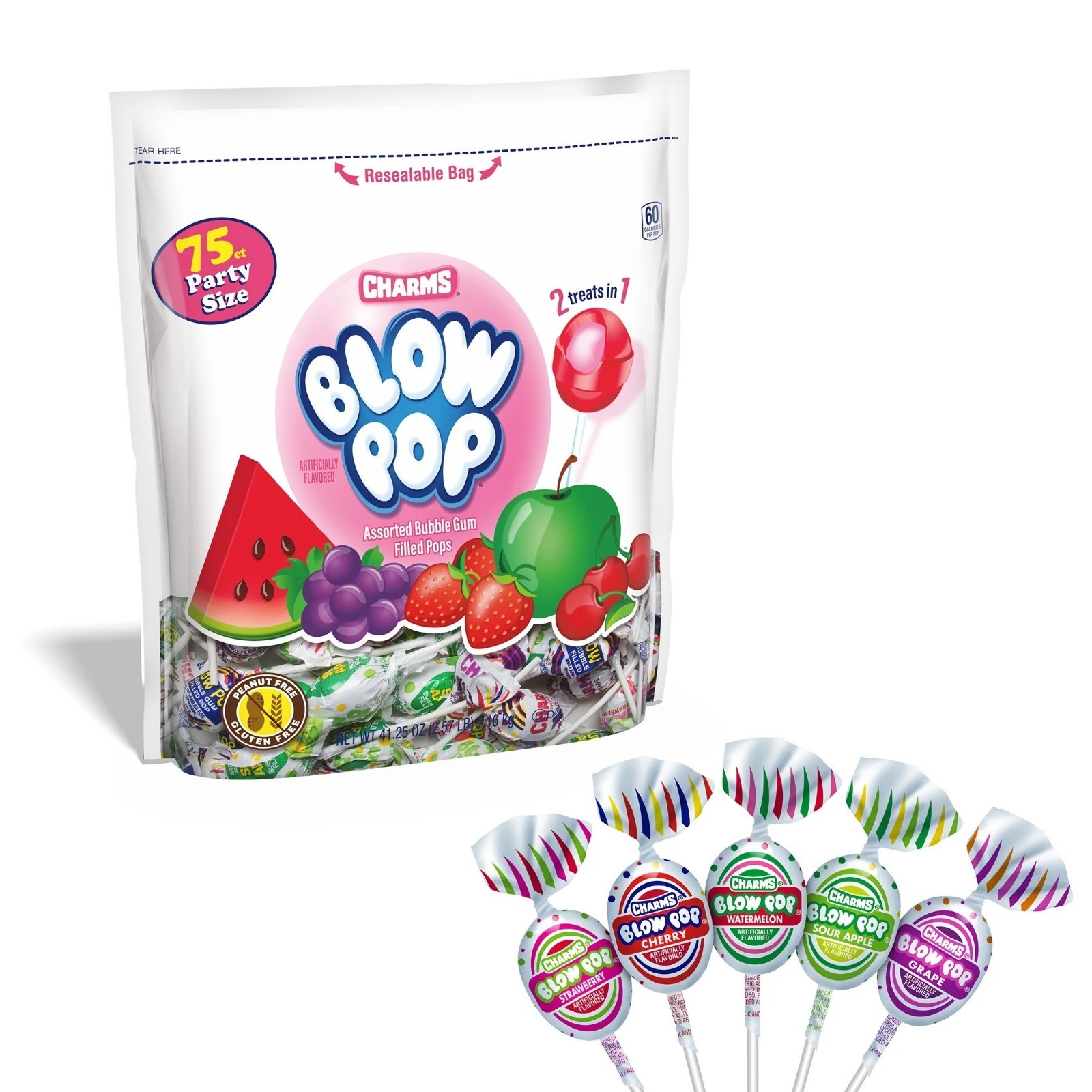 Charms Blow Pop Assorted Flavored Lollipops – 41.25 oz