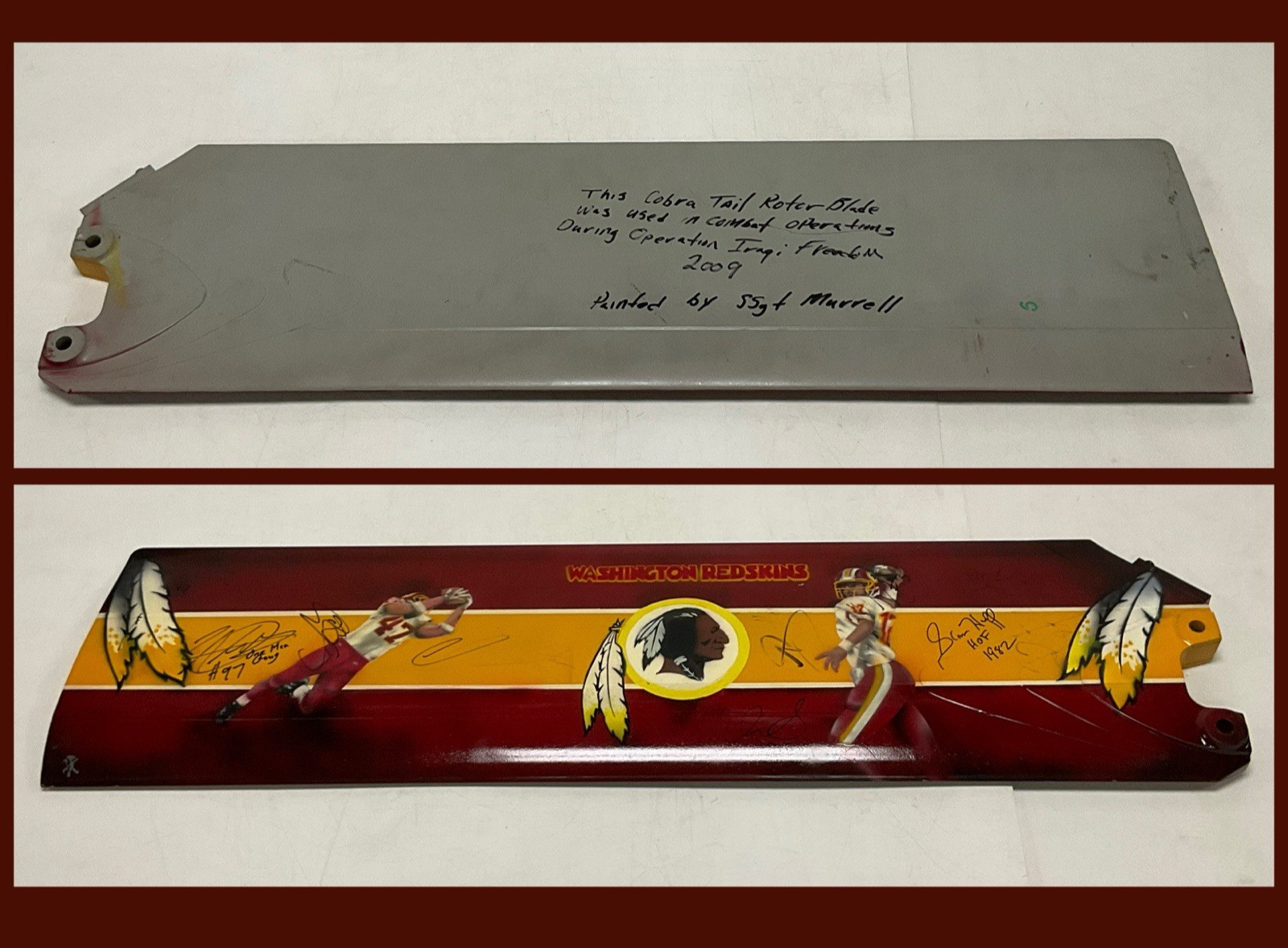 AH-1 Cobra Tail Rotor Blade Operation Iraqi Freedom 2009 Custom Painted Redskins