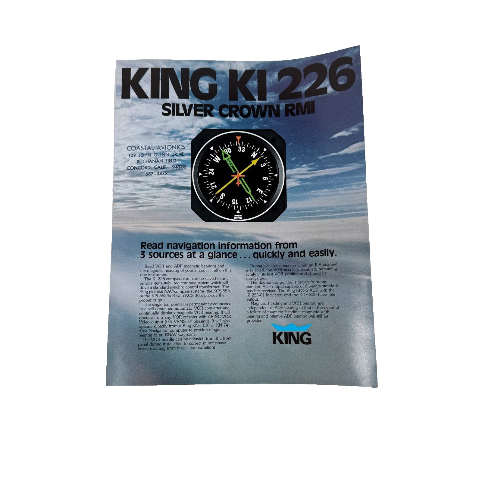 KING KI 226 Silver Crown RM IInstallation Manual Vintage