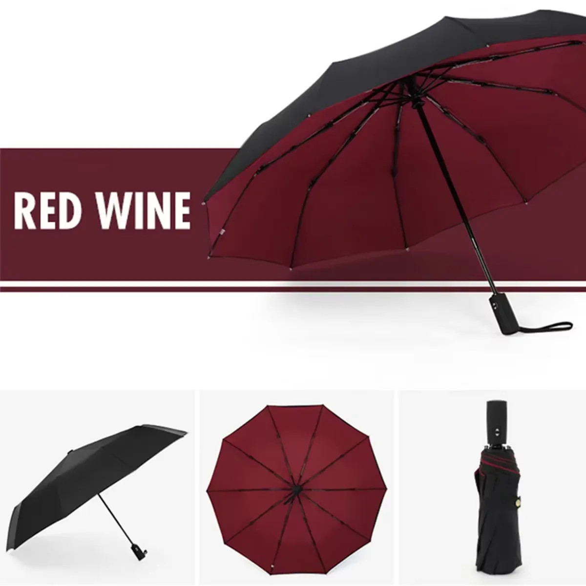 Automatic Large Umbrella Handle Double Layer Windproof Sun Protection