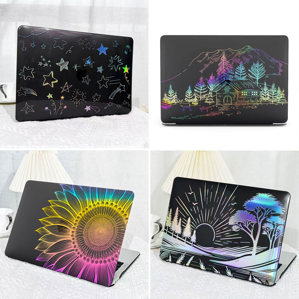 2in1 Rainbow Refraction Crystal Case For Macbook M4 Air 13 15 Pro 16 14 11 12 in