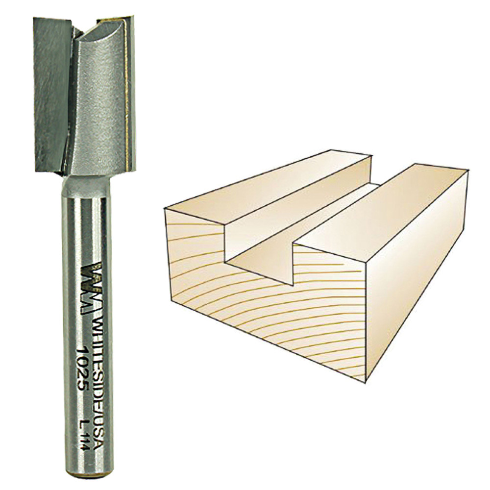Whiteside Straight Bit, 1/4 in. SH x 1/2 in. CD x 3/4 in. CL