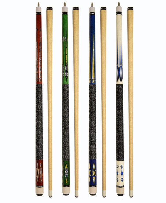 Set of 4 Pool Cues New 58" Billiard House Bar Pool Cue Sticks