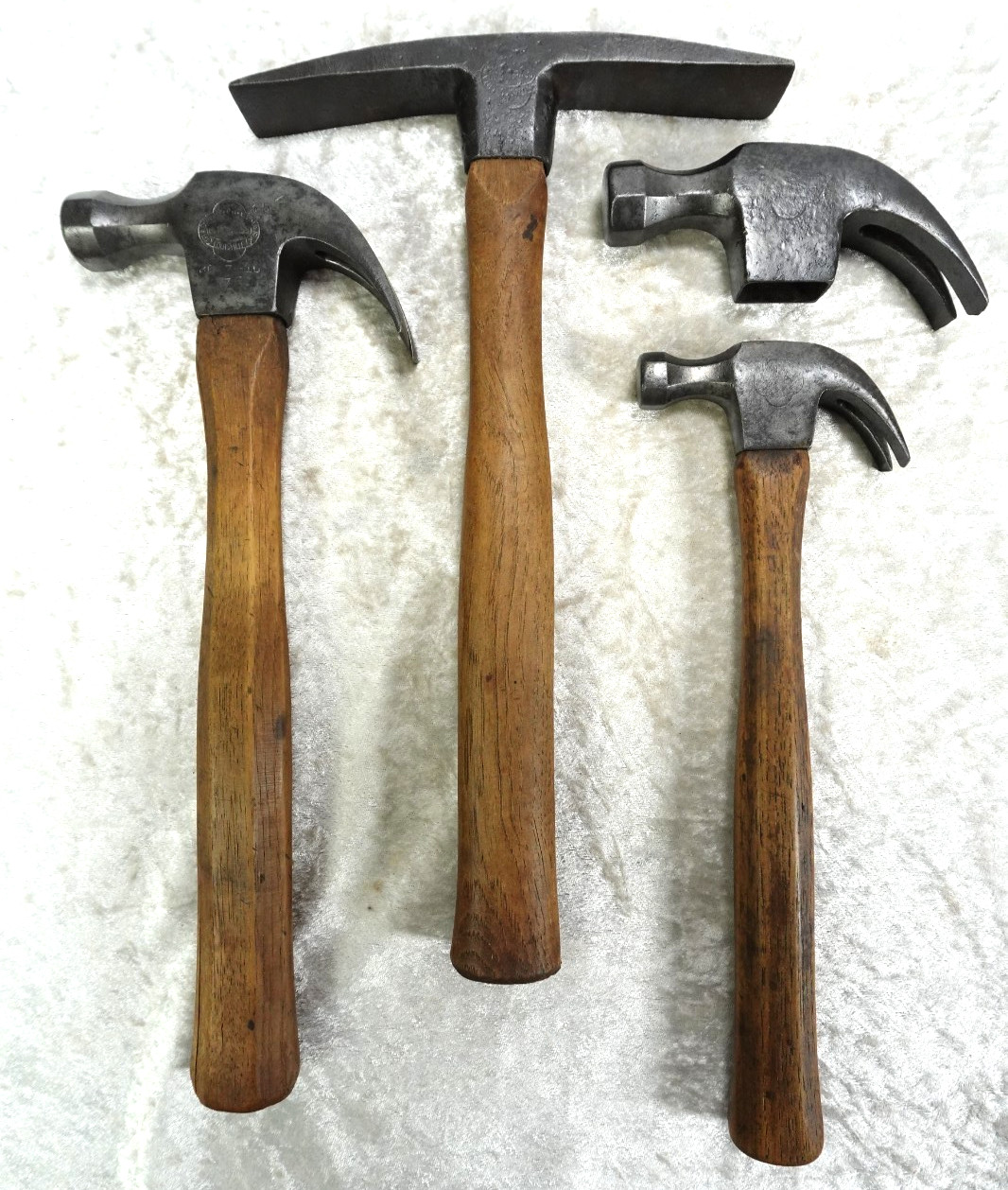 4 VTG Belknap Blue Glass Hammers Octagonal Claw Double Bit Brick Layer's Scutch