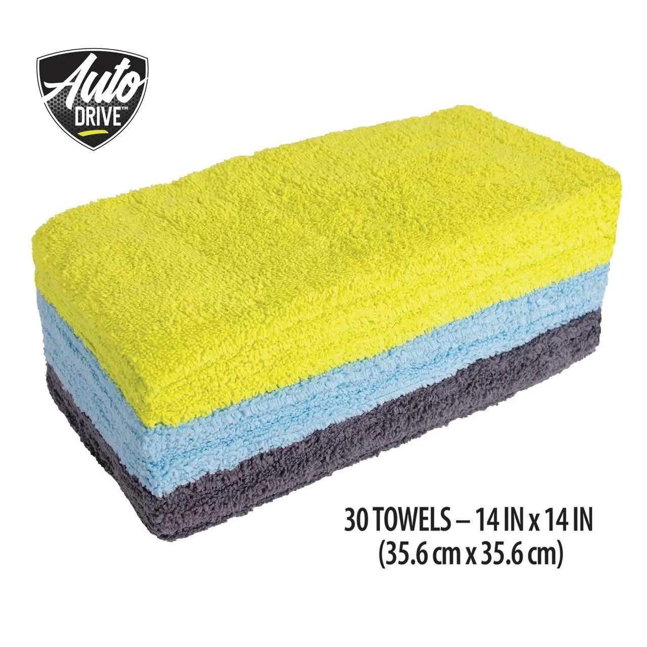 (4 pack) Auto Drive 14" x 14" Multipurpose Microfiber Towels, Multicolor, 30 Pcs