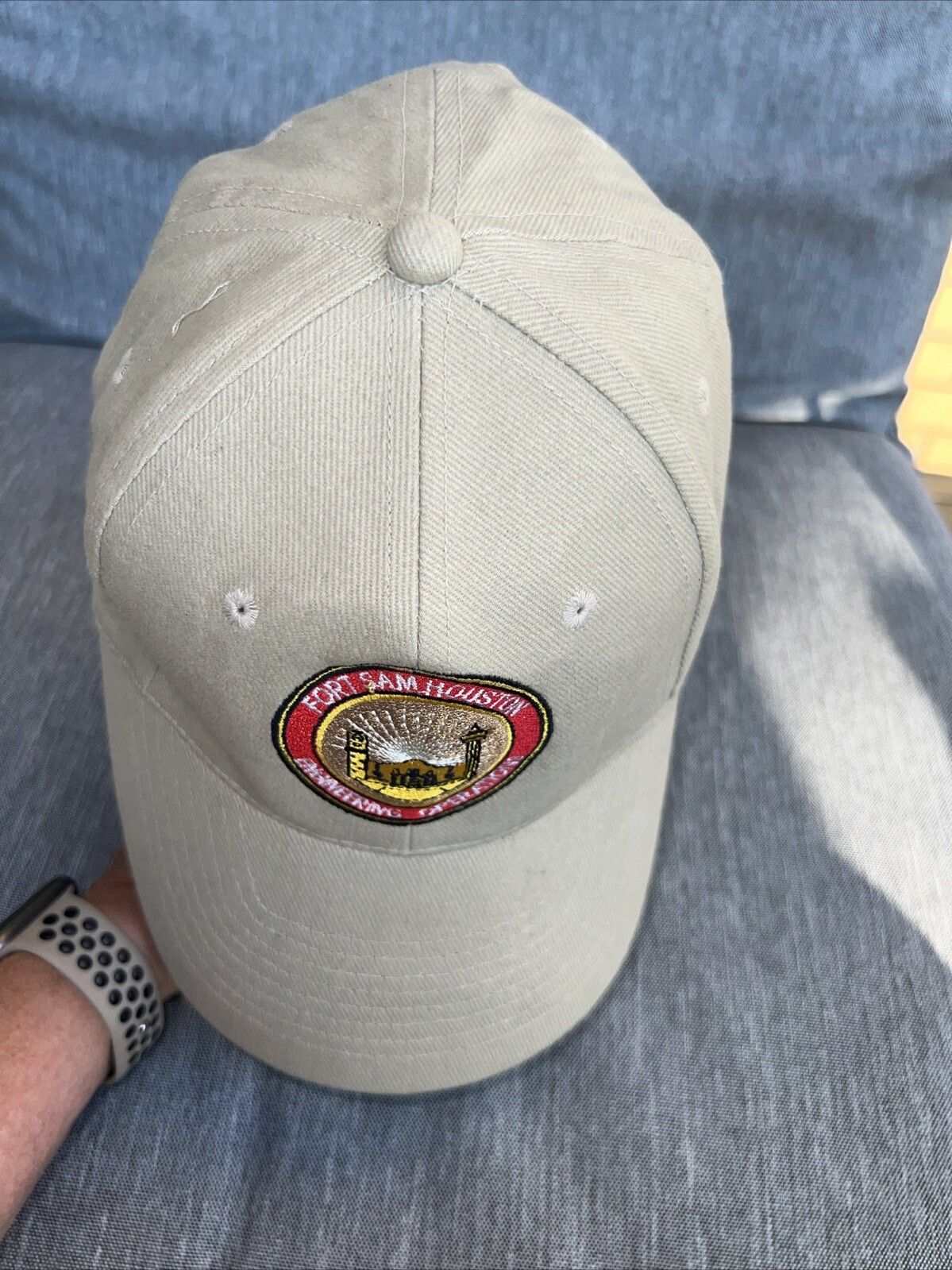 Fort Sam Houston Engineering Operations Patch on Tan Hat Cap Otto Brand EUC