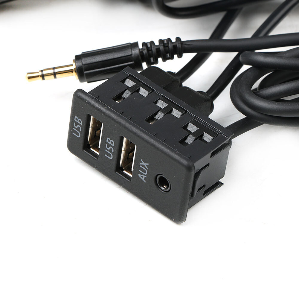 Car Dash Flush Mount AUX USB Port 1.5M Panel Dual USB Extension Cable Adapter **