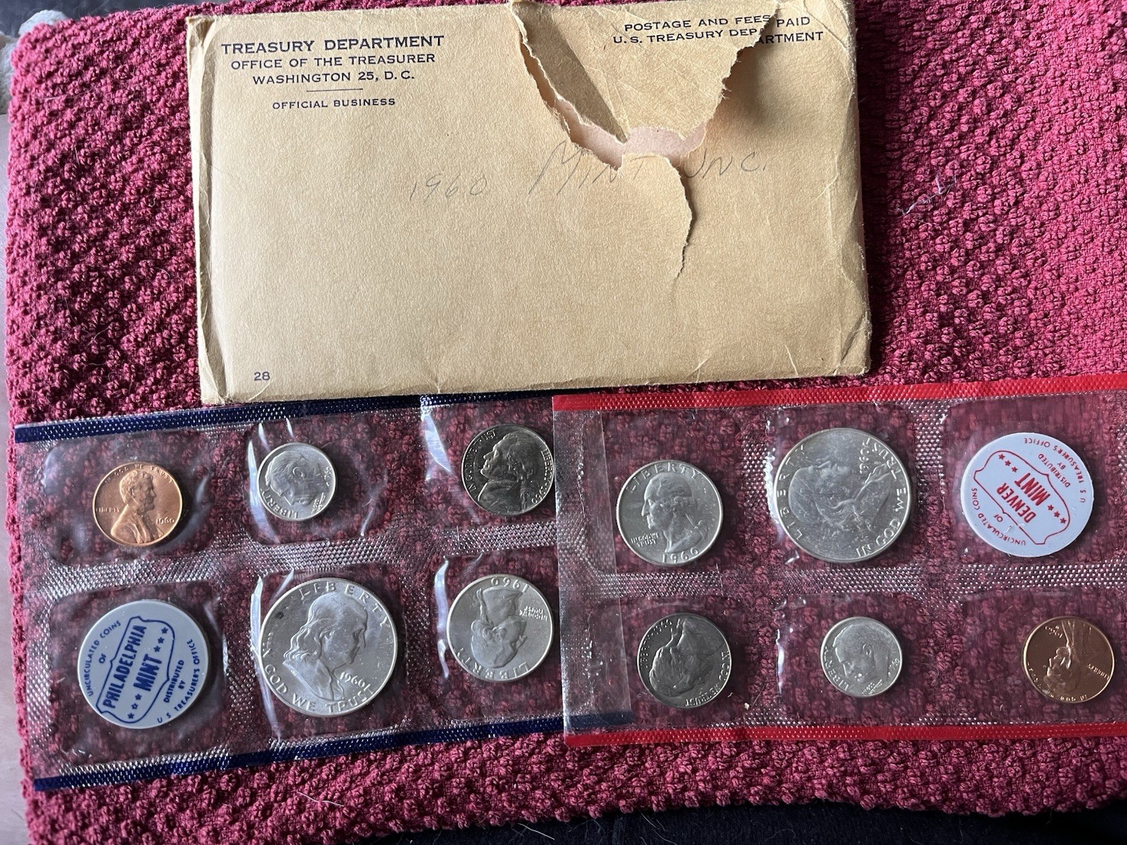 1960 P & D US Mint Set Uncirculated 10 Coin Set OGP 90% Silver