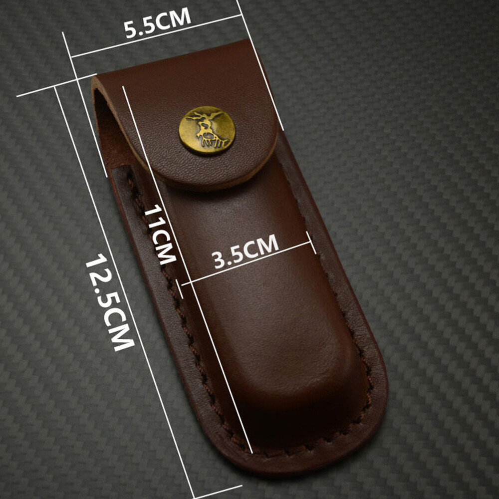 Leather Knife Sheath Folding Pocket Pouch Holster For 5/4.75" Folding Multi-Tool