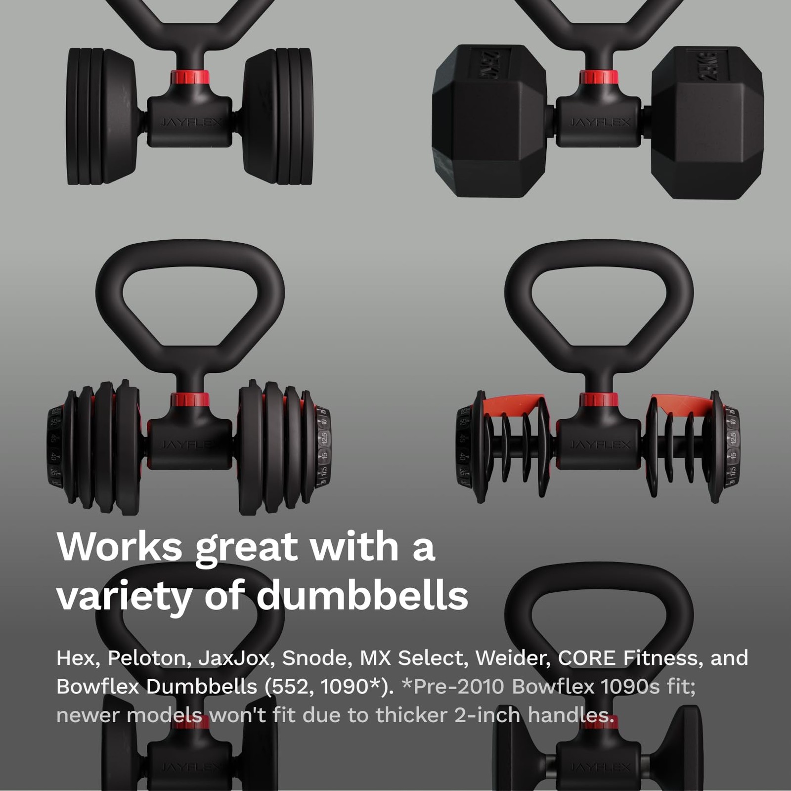 Hyperbell Rotating Kettlebell Grip for Dumbbells - Adjustable Weight Dumbbell...