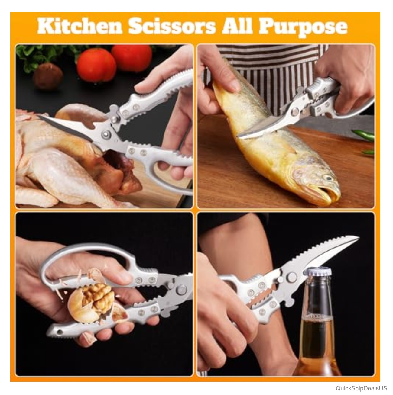 Heavy Duty Kitchen Scissors, Poultry Shears for Meat, Chicken, Bone, Turkey, ...