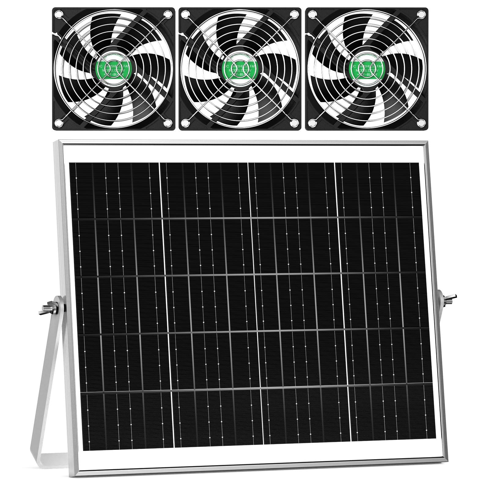 30W Solar Greenhouse Fan Kit - Waterproof Exhaust & Intake for Ventilation