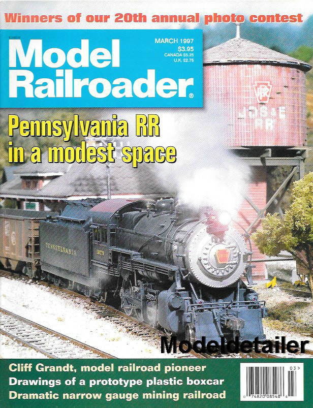 Model Railroader Mar.1997 PRR Pennsy Boxcar Narrow Gauge Mining DCC EMD BL20-2