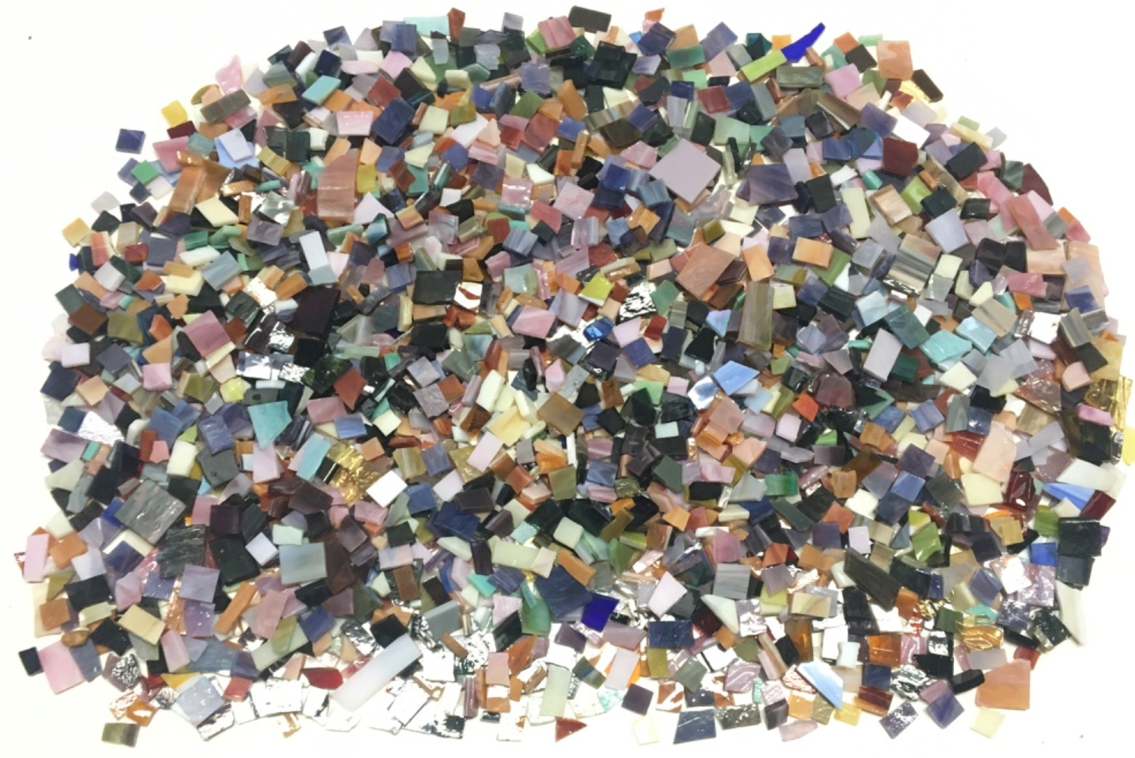 4lb 12oz ARMSTRONG GLASS Stained Mosaic Glass Chips Pieces Various Colors