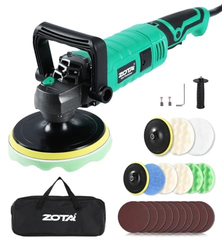 Buffer Polisher, 1600W 7 Inch/6 Inch Pure Copper Motor Car Buffers and Green