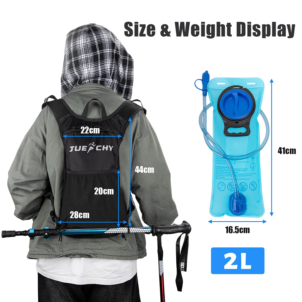 Running Hydration Vest Backpack,Lightweight Insulated Pack with 2L Water Bladder