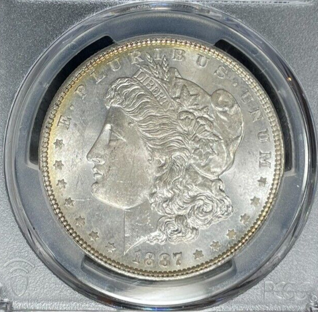 1887 MORGAN SILVER DOLLAR-PCGS MS 64 ~BEAUTIFUL COIN~REF#5276