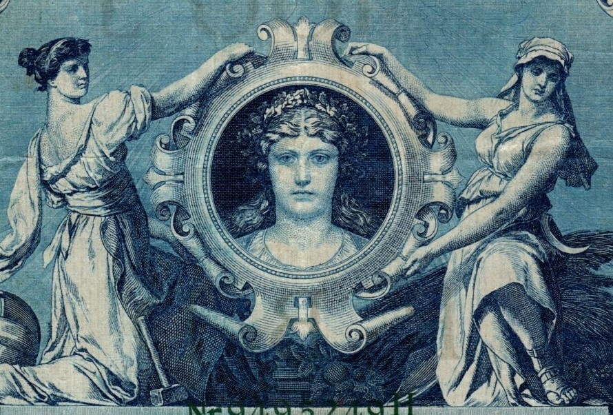 1908 GERMANY 100 MARK BANKNOTE - GREEN SEAL LARGE NOTE - CIRCULATED