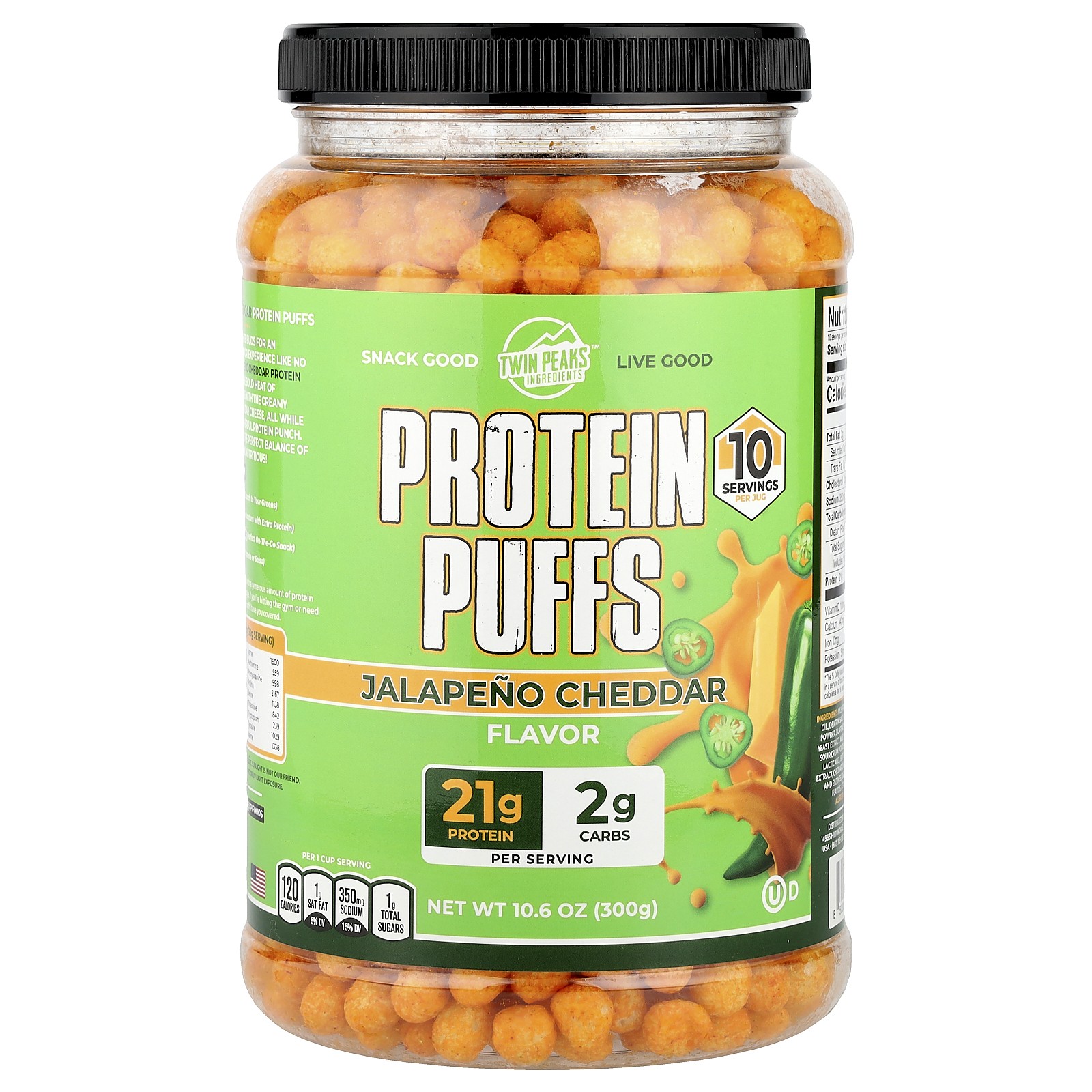 Protein Puffs, Jalapeno Cheddar, 10.6 oz (300 g)