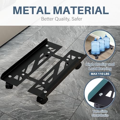 Mobile PC Stand, Adjustable Metal Computer Tower Stand, PC Floor Stand with 4