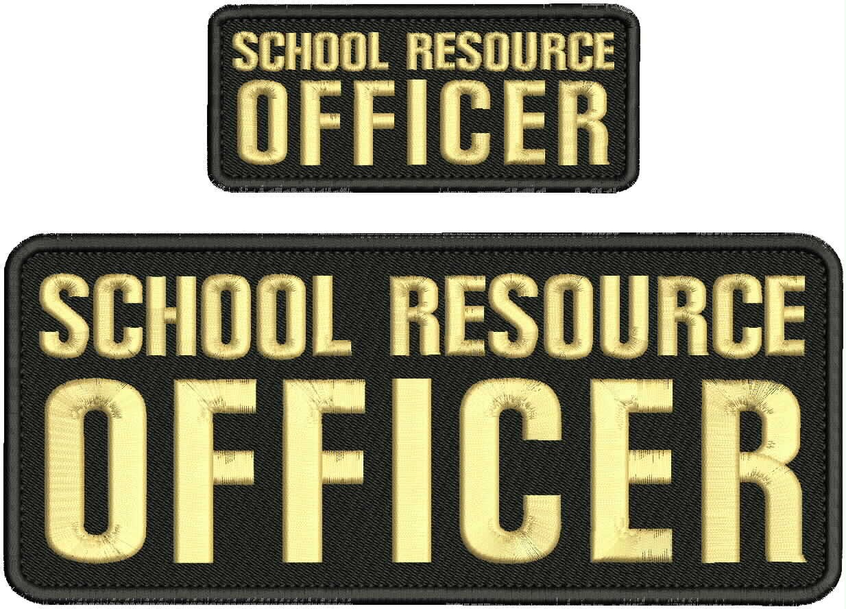 Collectible 2 Embroidery Patch ''School R O '' 4x10 and 2x5 Tan On Black