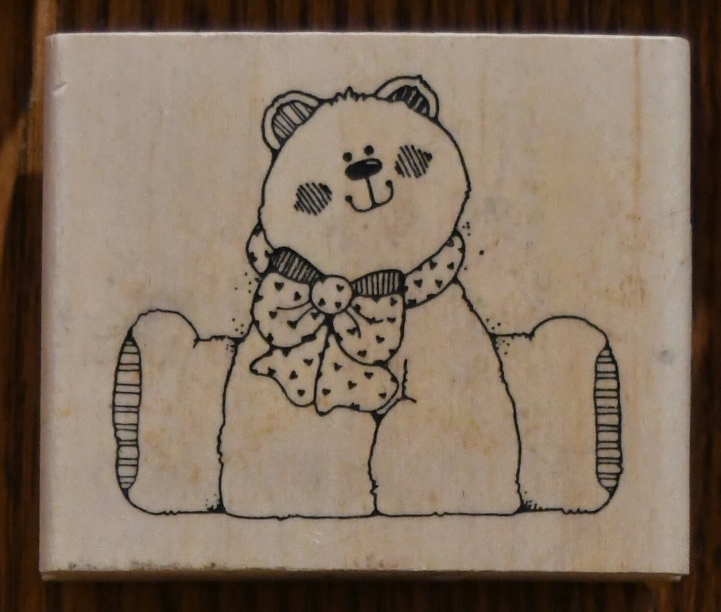 Hook's Lines & Inkers Cody Happy Teddy Bear Rubber Stamp N05