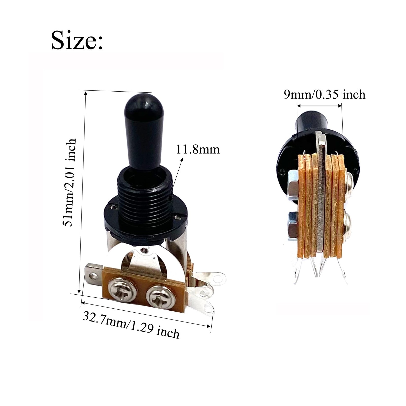 3 Packs Guitar Toggle Switches, Three-Way Position Black Toggle Switch Pickup...