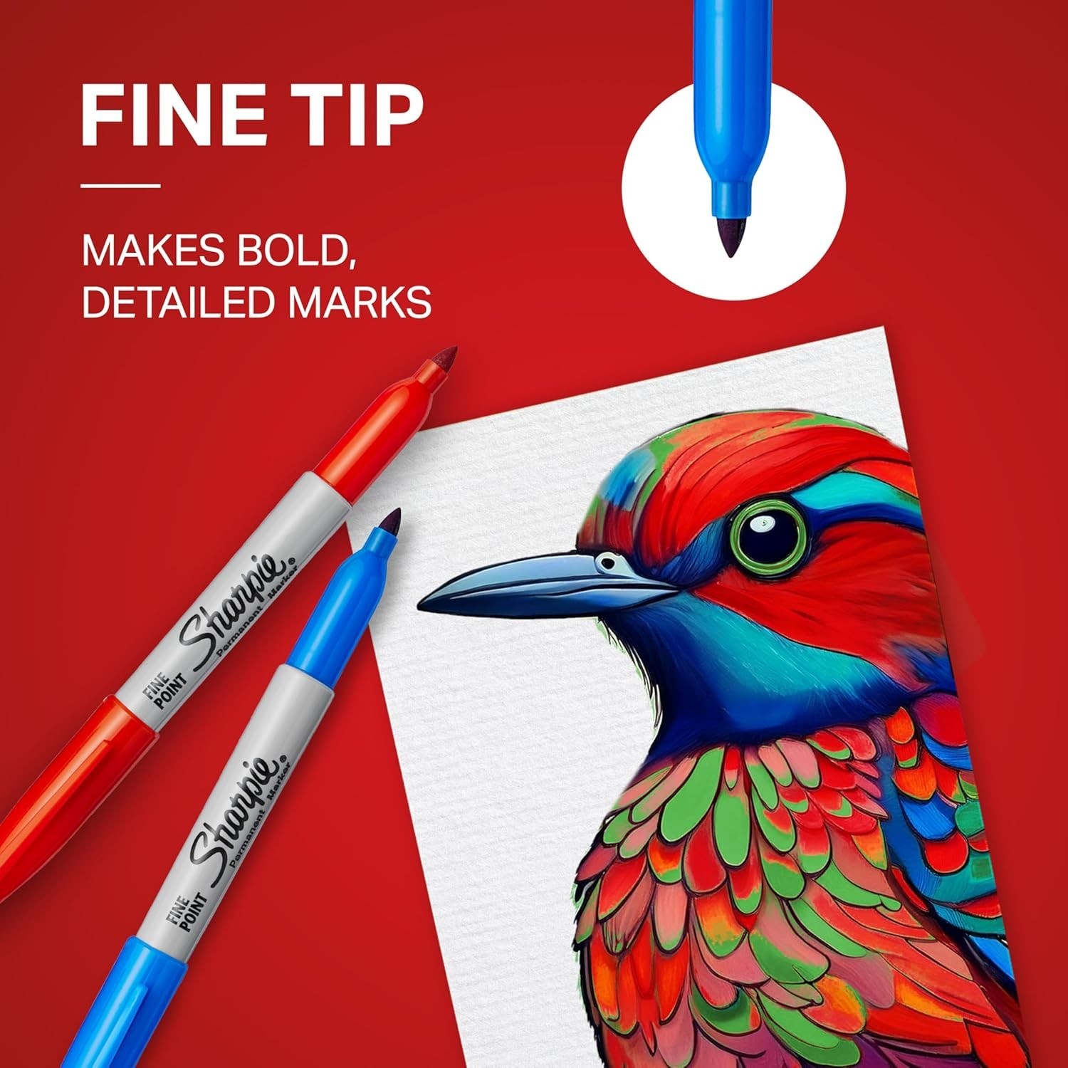 Sharpie Permanent Markers Fine Point Green 12 Count