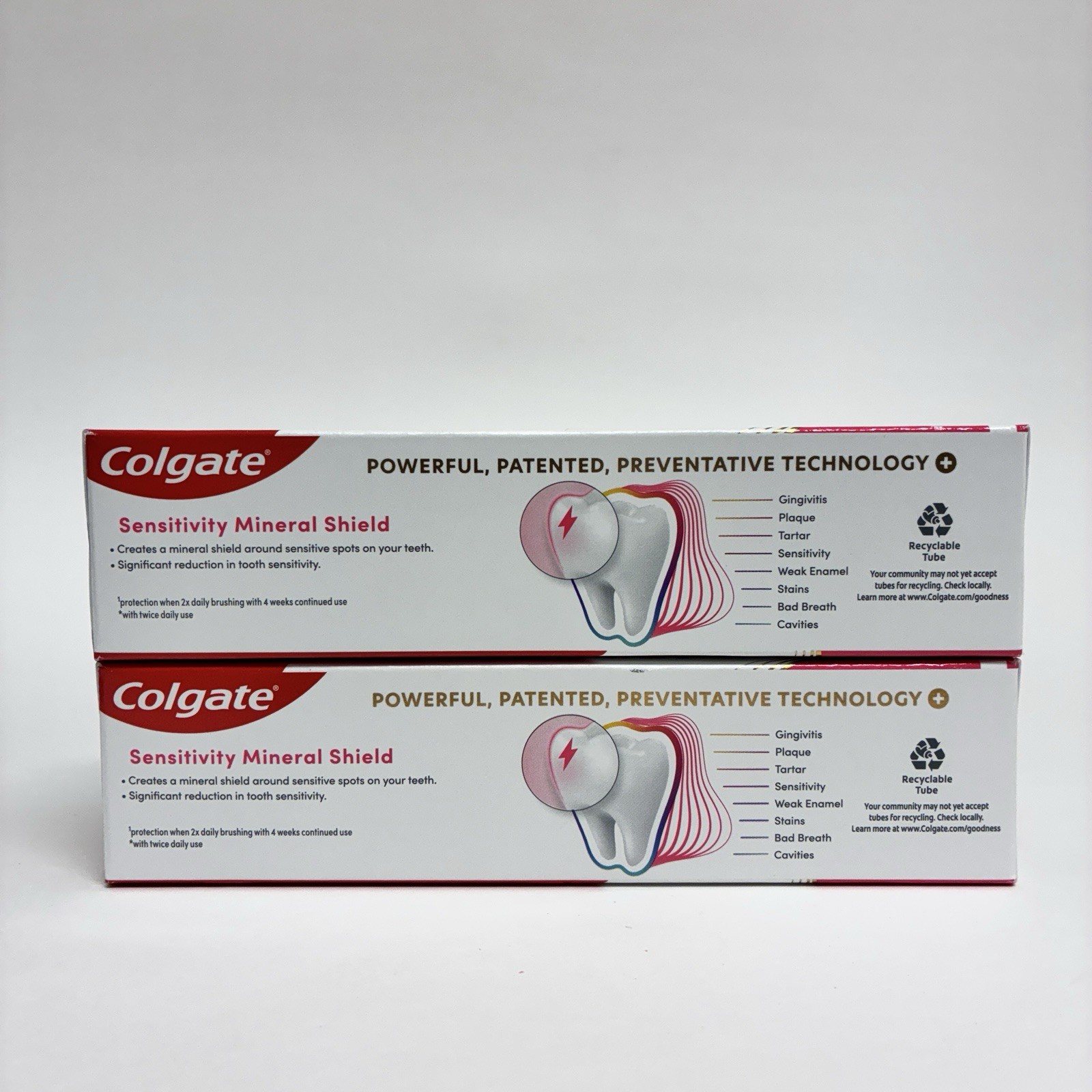 2X Colgate Total Active Prevention + SENSITIVITY MINERAL SHIELD Toothpaste, 3oz