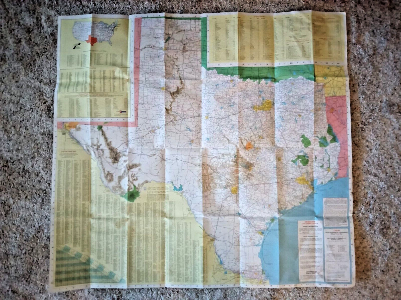 State of Texas Official Travel Road Map Vintage Governor George W Bush 1995