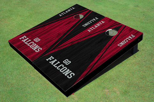 Atlanta Falcons Alternating Wood Look Triangle Cornhole Boards - NFL