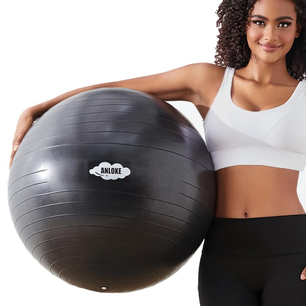 Yoga Ball for Exercise Fitness & Balance, Anti-Burst Stability Ball Chair, Bi...