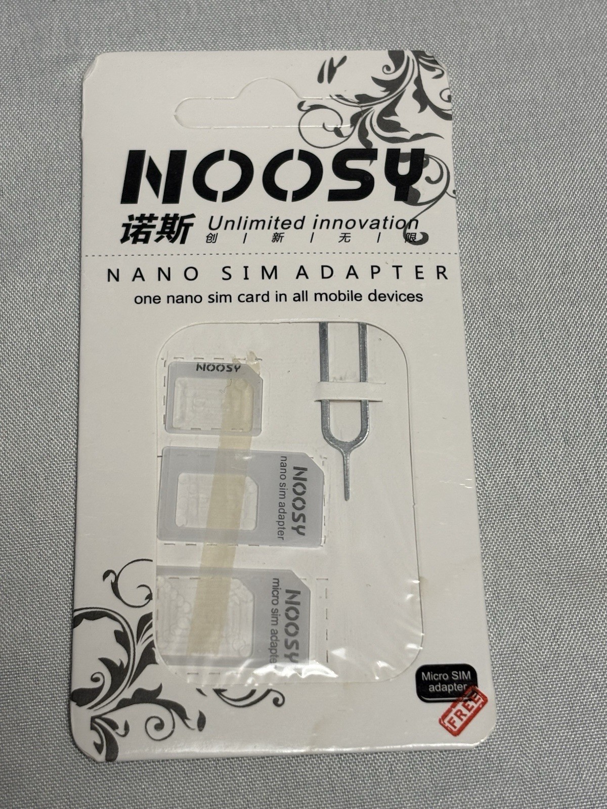 Noosy SIM Card Adapter Nano Micro Standard Converter Kit with SIM Tray Ejector