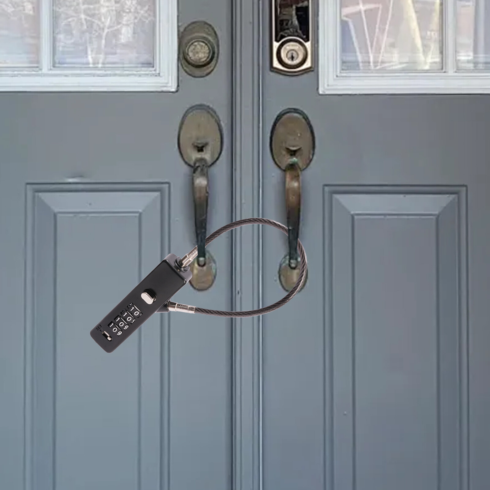 Black Cable Combination Lock 4 Digit Dial Lock with 3* Steel Cables 30/60/120cm