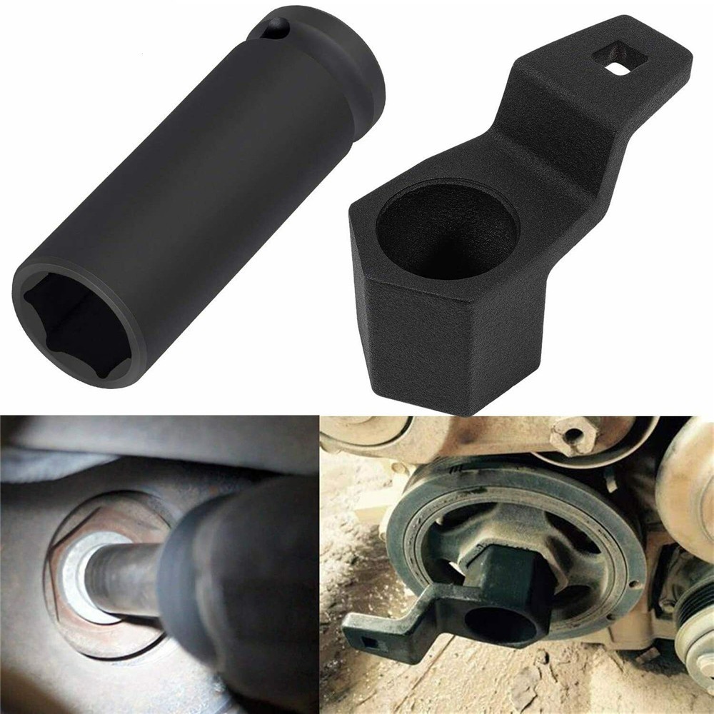 19mm Harmonic Balancer Socket + 50mm Crank Pulley Wrench Holder Tool For Honda