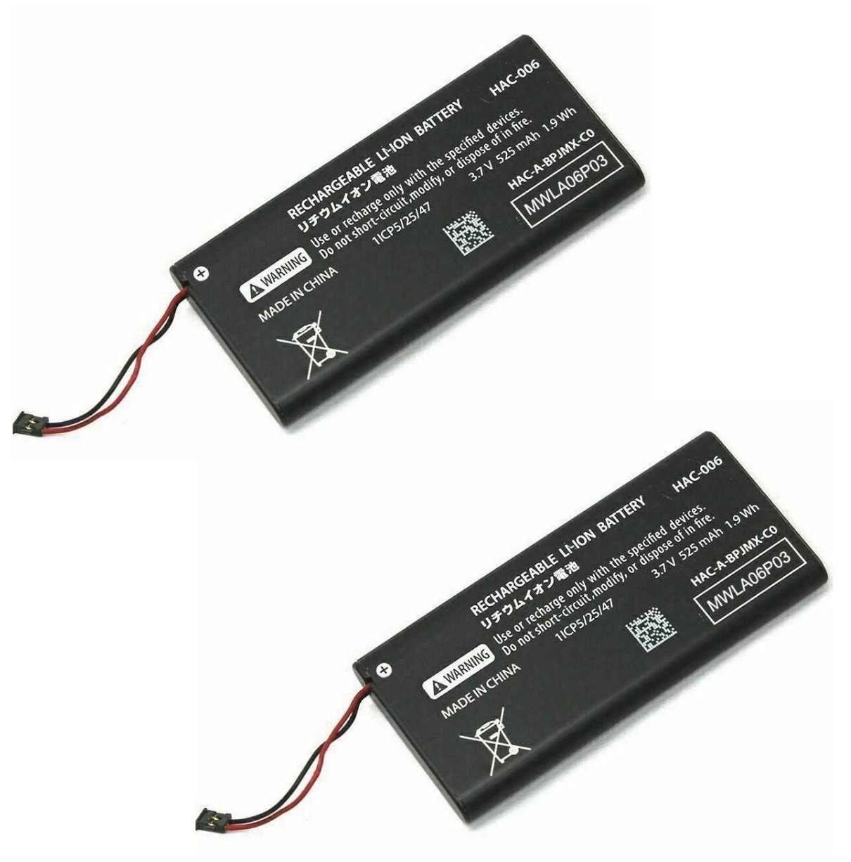2x HAC-006 525mAh Left Right Replacement Battery for Nintendo Switch Joy-Con