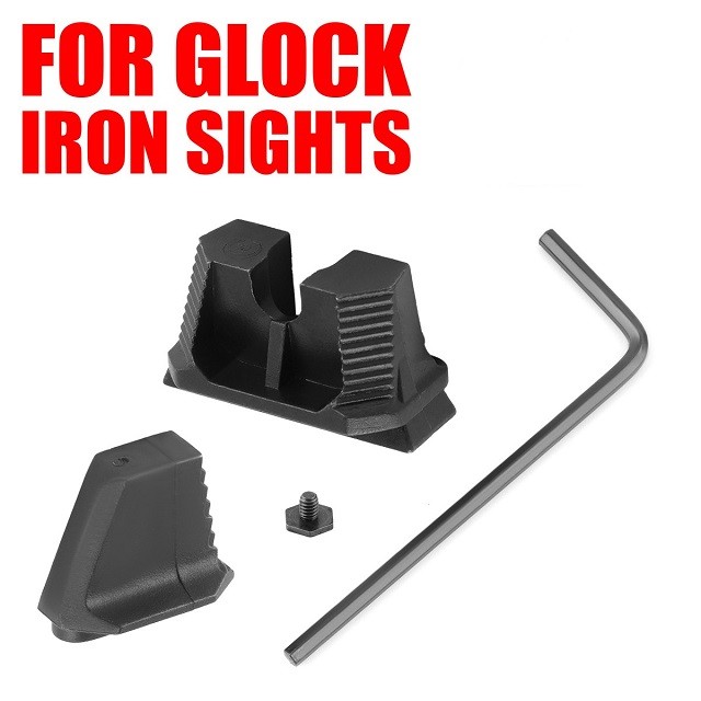 Stainless Steel Front & Rear Sights for Most Glock Pistol