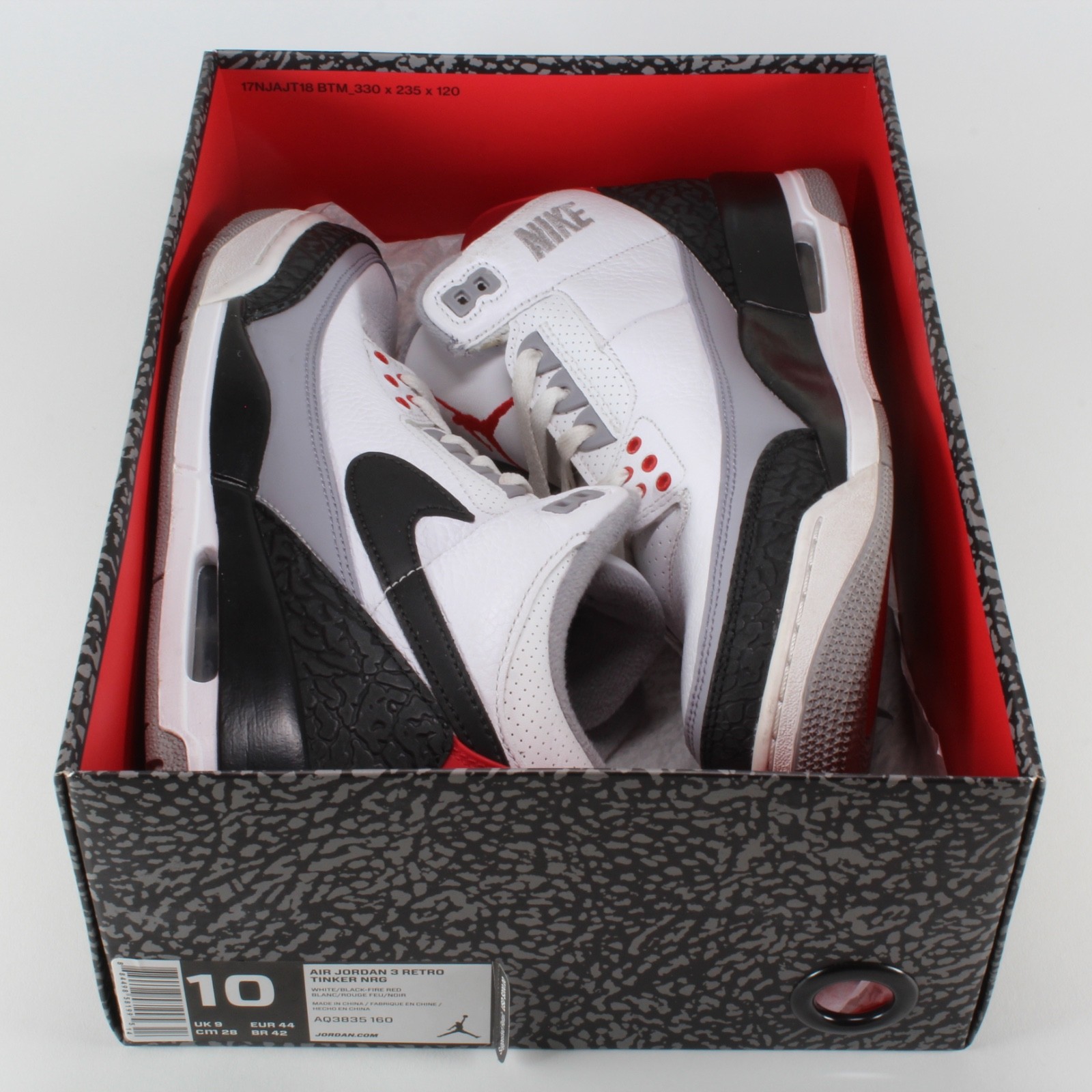 Nike Air Jordan 3 Retro NRG Tinker Hatfield AQ3835-160 Men's Size 10 Shoes