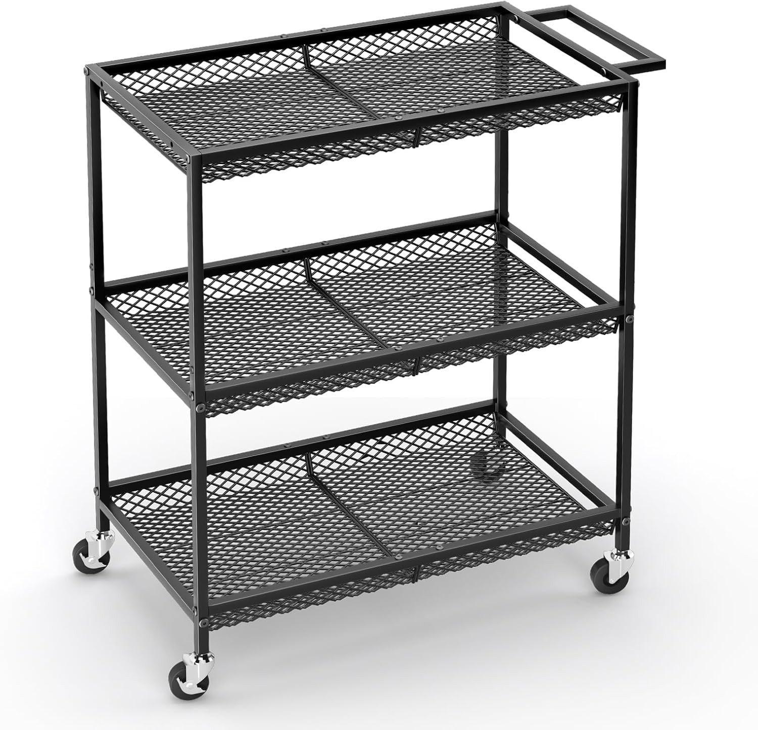 3 Tier Rolling Utility Cart Heavy Duty Wire on Wheels