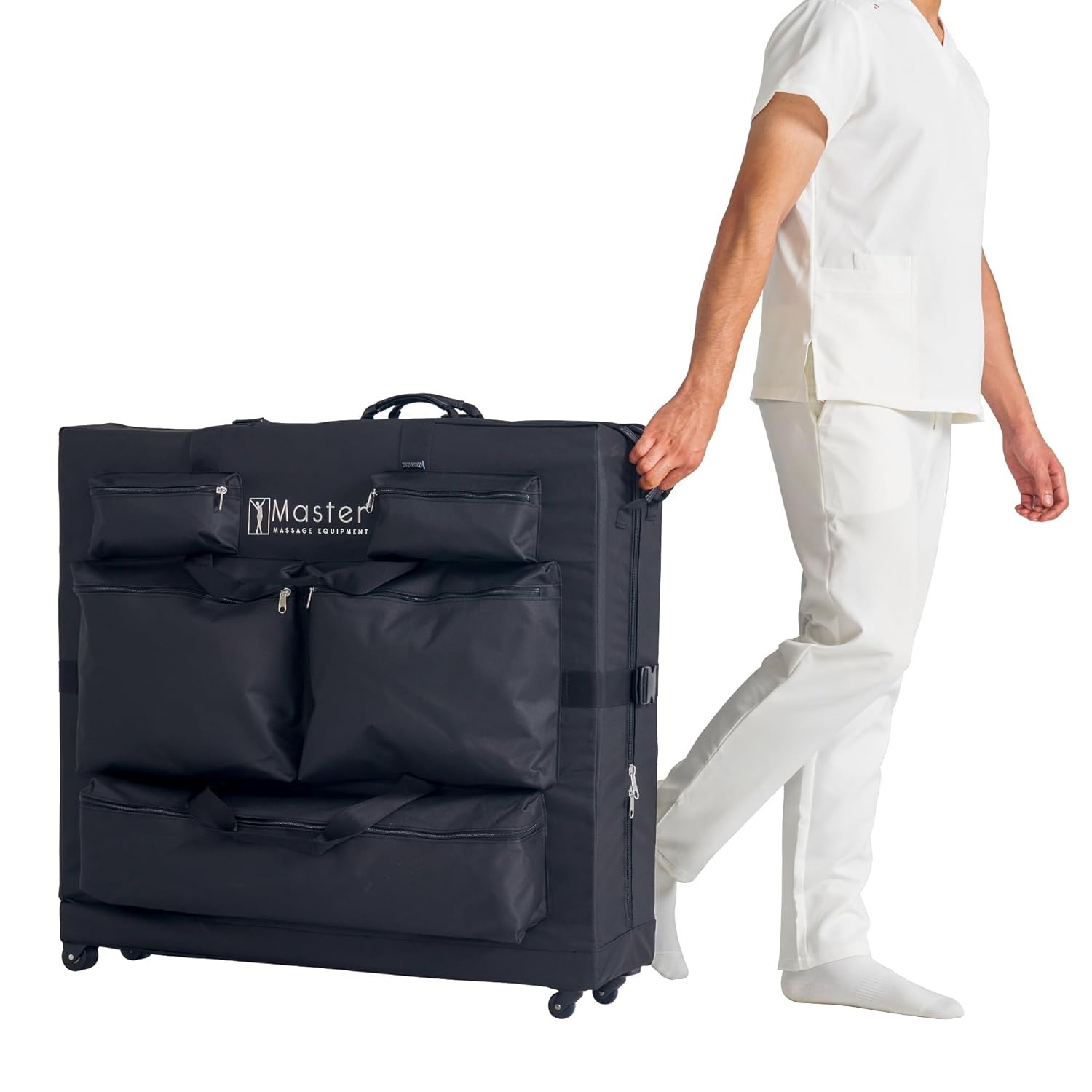 Effortless Wheeled Massage Table Bag - Fits 27-32” Width, 5 Storage Pockets