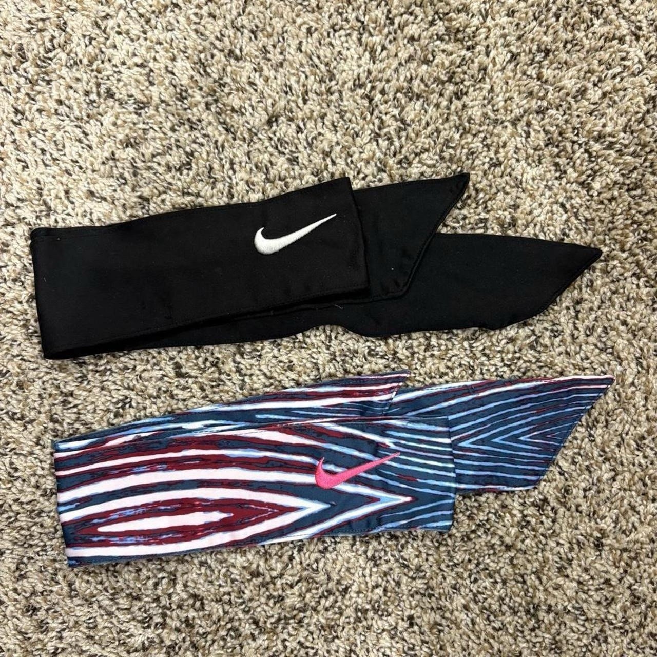 Nike Headbands Black Multicolor Abstract Solid Polyester Sports Fitness Unisex