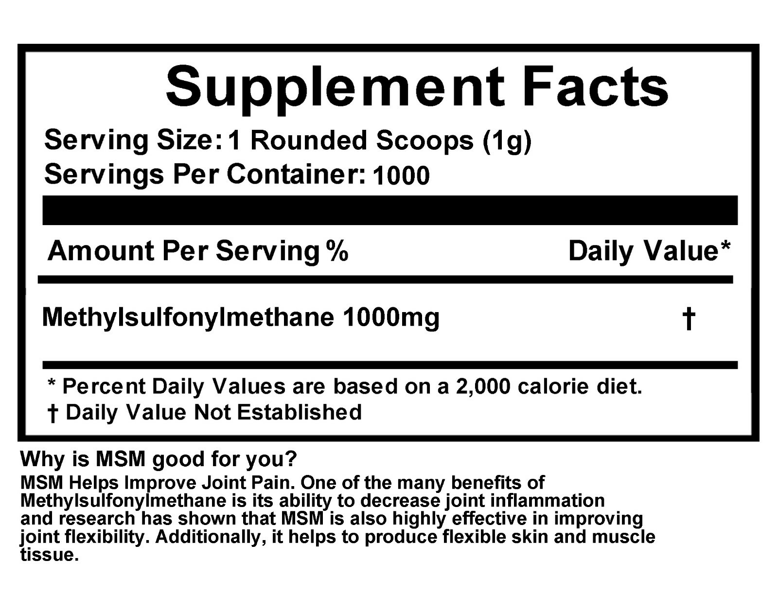 MSM Powder double Strength JOINT PAIN & ARTHRITIS RELIEF PHARMACEU 2.2 lb