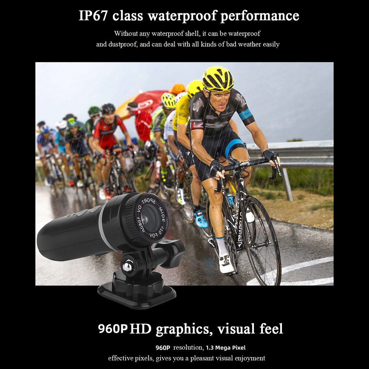 Bike Motorcycle Helmet Camera Mini Sports Video Action Camera Outdoor Recorder