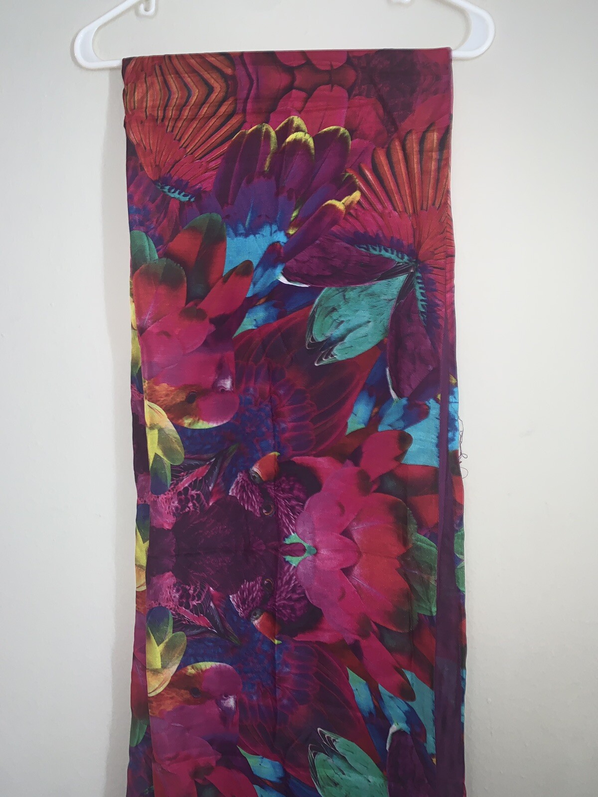 $78 NWT ECHO WOMENS RAINBOW FLORAL Wild Birds SCARF- JC304