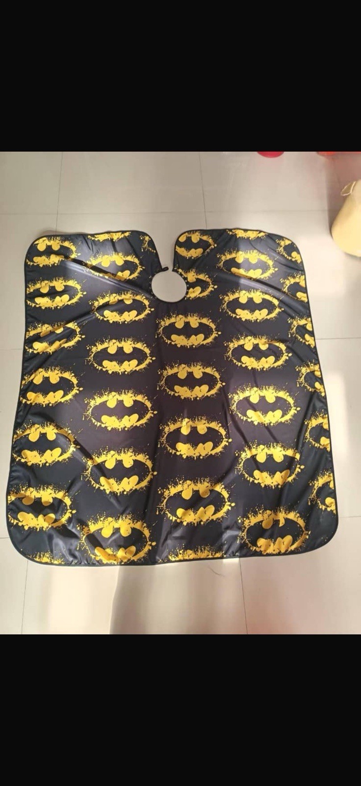 Salon Styling Cape Adult Black Yellow Printed Superhero Theme