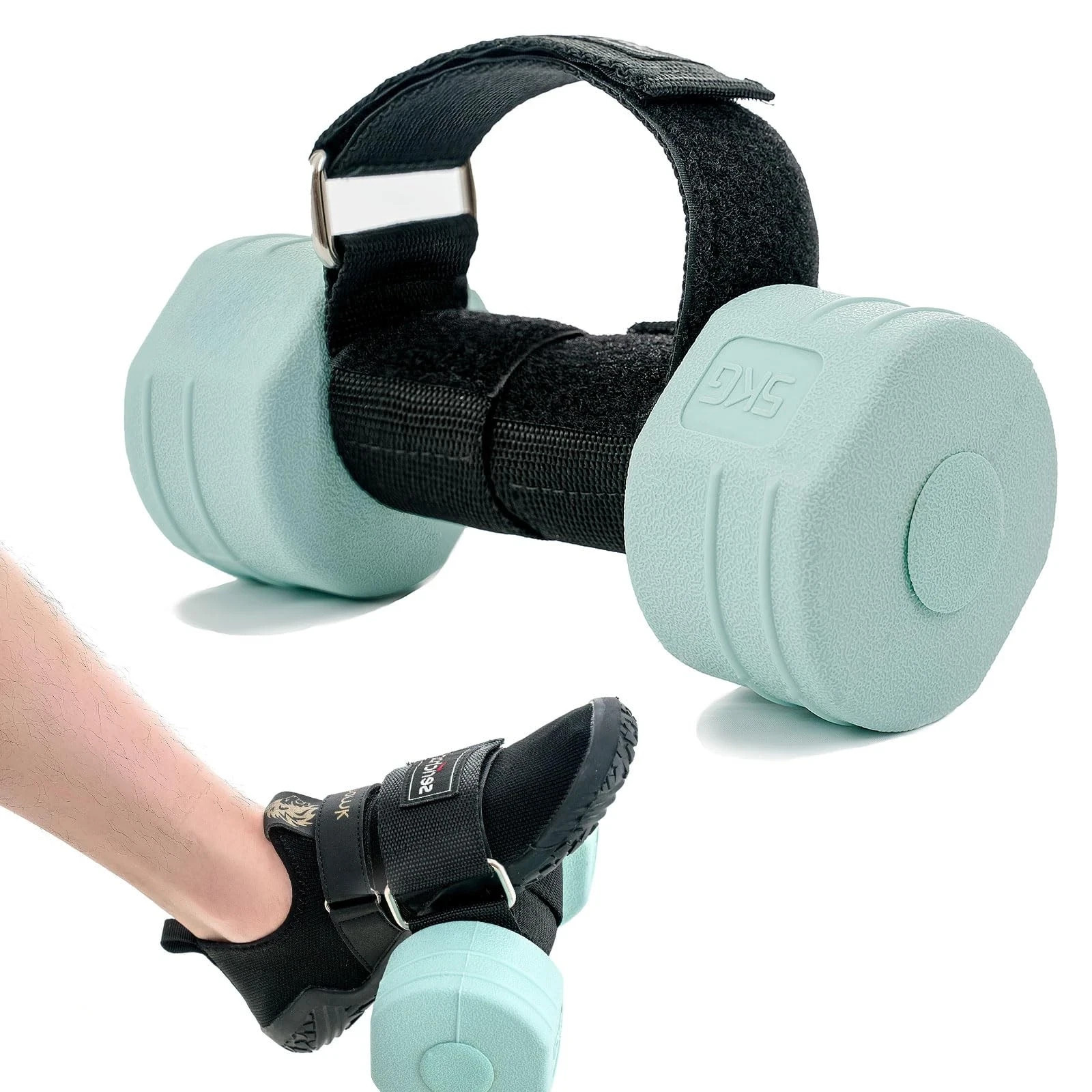 Feet Dumbbell Attachment, Tibialis Trainer 2 inches x 18 inches, Black-1pc