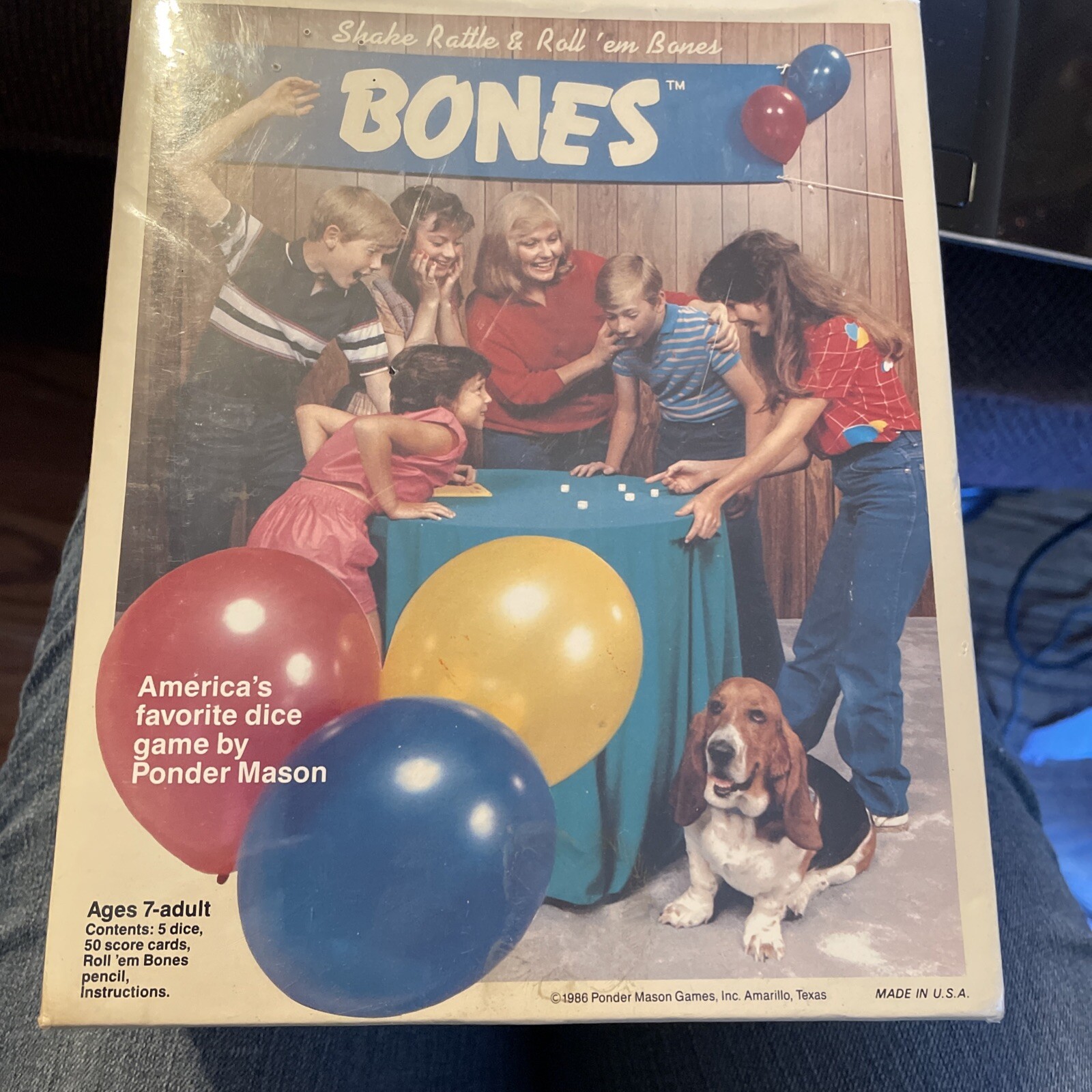 BONES Dice Game VINTAGE PONDER MASON 1986 RARE MADE IN USA New Sealed Age 7+