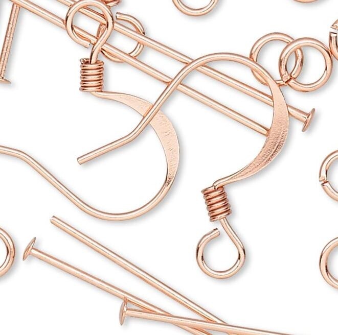 Copper Plated Earring Finding Kit with Headpins, Jump Rings 6 Pair(60 Pieces)