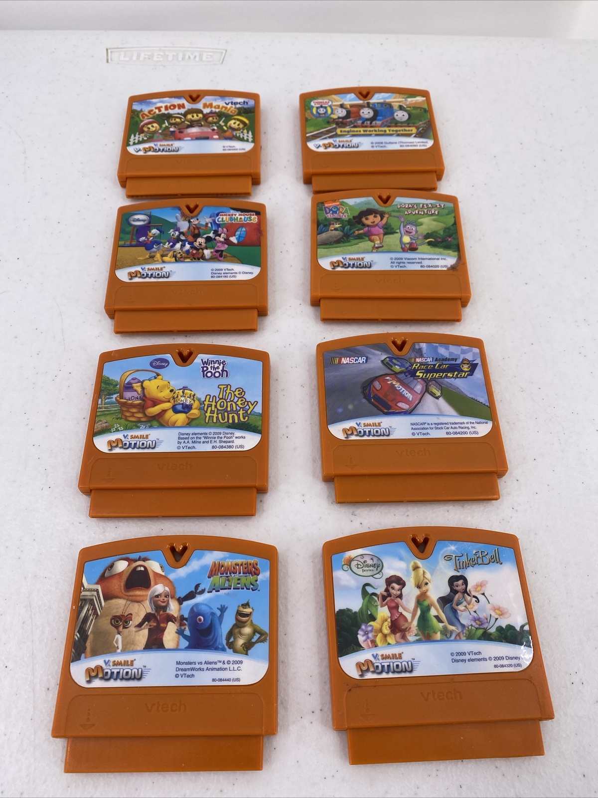 Vetch VMotion VSmile Game Cartridges Lot Of 8 Disney Tinkerbell Winnie The Pooh